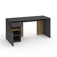 Стіл письмовий Metkas Home В031L, 1600х600х760 мм, ЛДСП Антрацит-Дуб Артизан (МB031LADA)