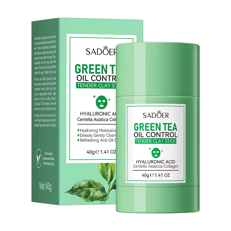 Глиняна маска-стик для обличчя SADOER Green Tea омолоджуюча для проблемної шкіри 40 г, фото 1