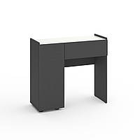 Трюмо Metkas Home B029L 900х350х820 мм, ЛДСП, Антрацит-Білий сніг (M029LAW)