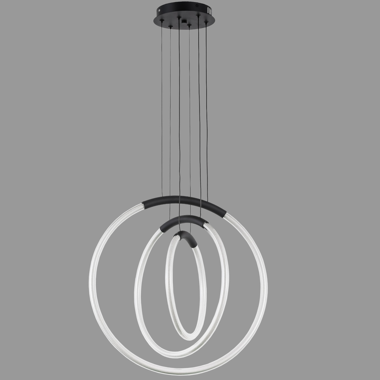 Підвісна led люстра 30W в чорному кольорі (81-2022 (300+400+500) BK)