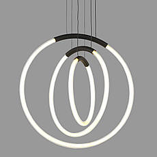 Підвісна led люстра 30W в чорному кольорі (81-2022 (300+400+500) BK), фото 4