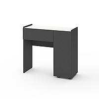 Трюмо Metkas Home B029R 900х350х820 мм, ЛДСП, Антрацит-Білий сніг (M029RAW)