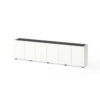 Тумба TV Metkas Home B026 2000х350х530 мм, ЛДСП, Білий сніг-Антрацит (MB026WA)