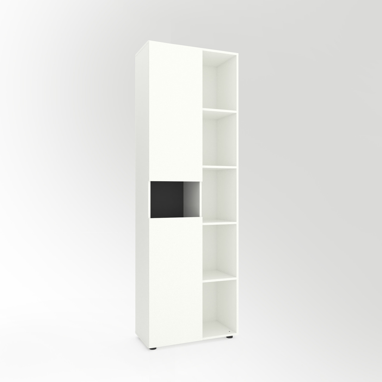 Шафа розпашна Metkas Home 700x350x2130 мм, ЛДСП Білий сніг-Антрацит (MB006RWA)