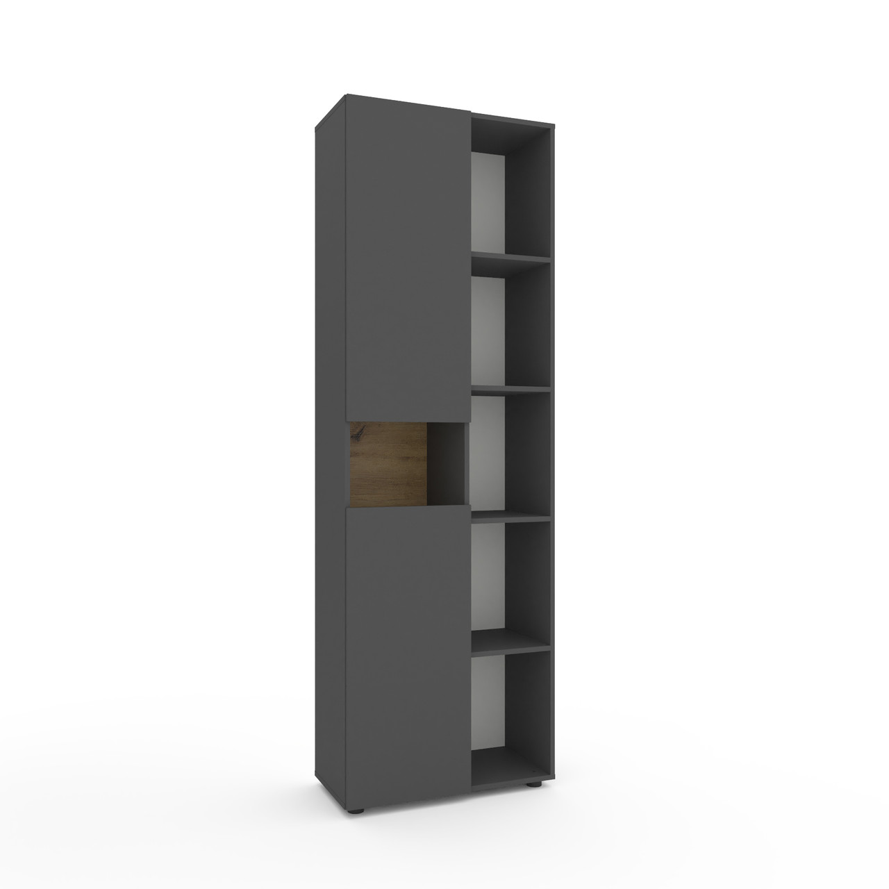 Шафа розпашна Metkas Home 700x350x2130 мм, ЛДСП Антрацит-Дуб Артизан (MB006RADA)