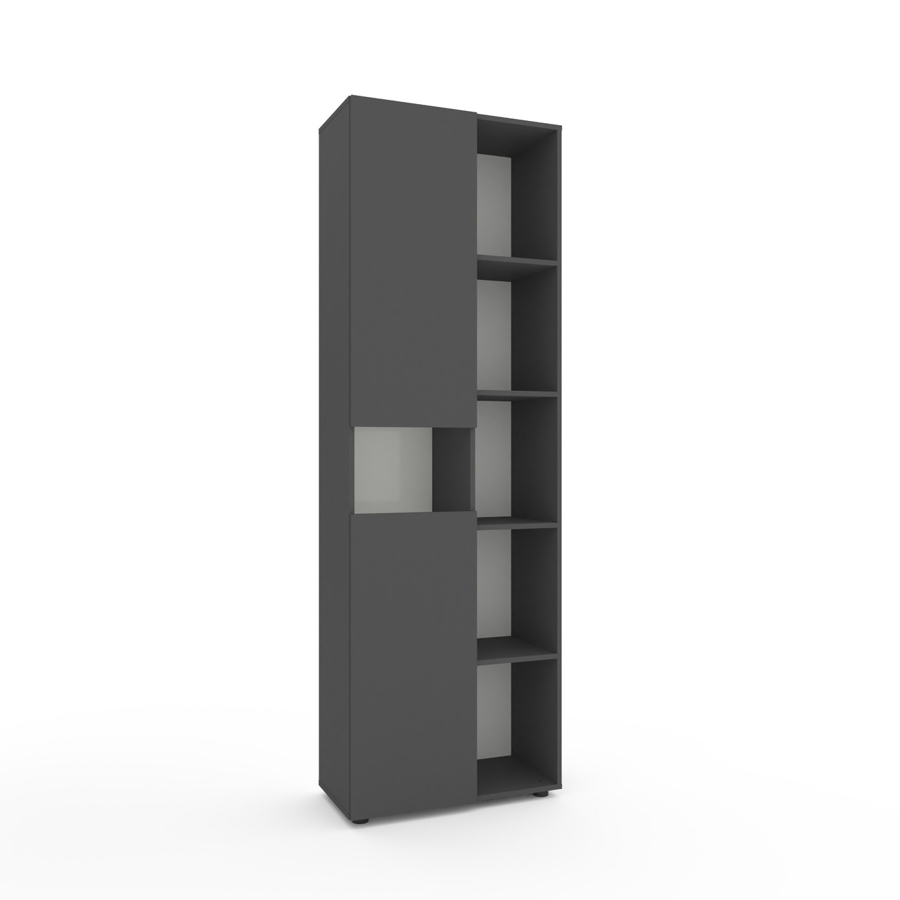 Шафа розпашна Metkas Home 700x350x2130 мм, ЛДСП Антрацит-Білий сніг (MB006RAW)