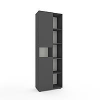 Шафа розпашна Metkas Home 700x350x2130 мм, ЛДСП Антрацит-Білий сніг (MB006RAW)