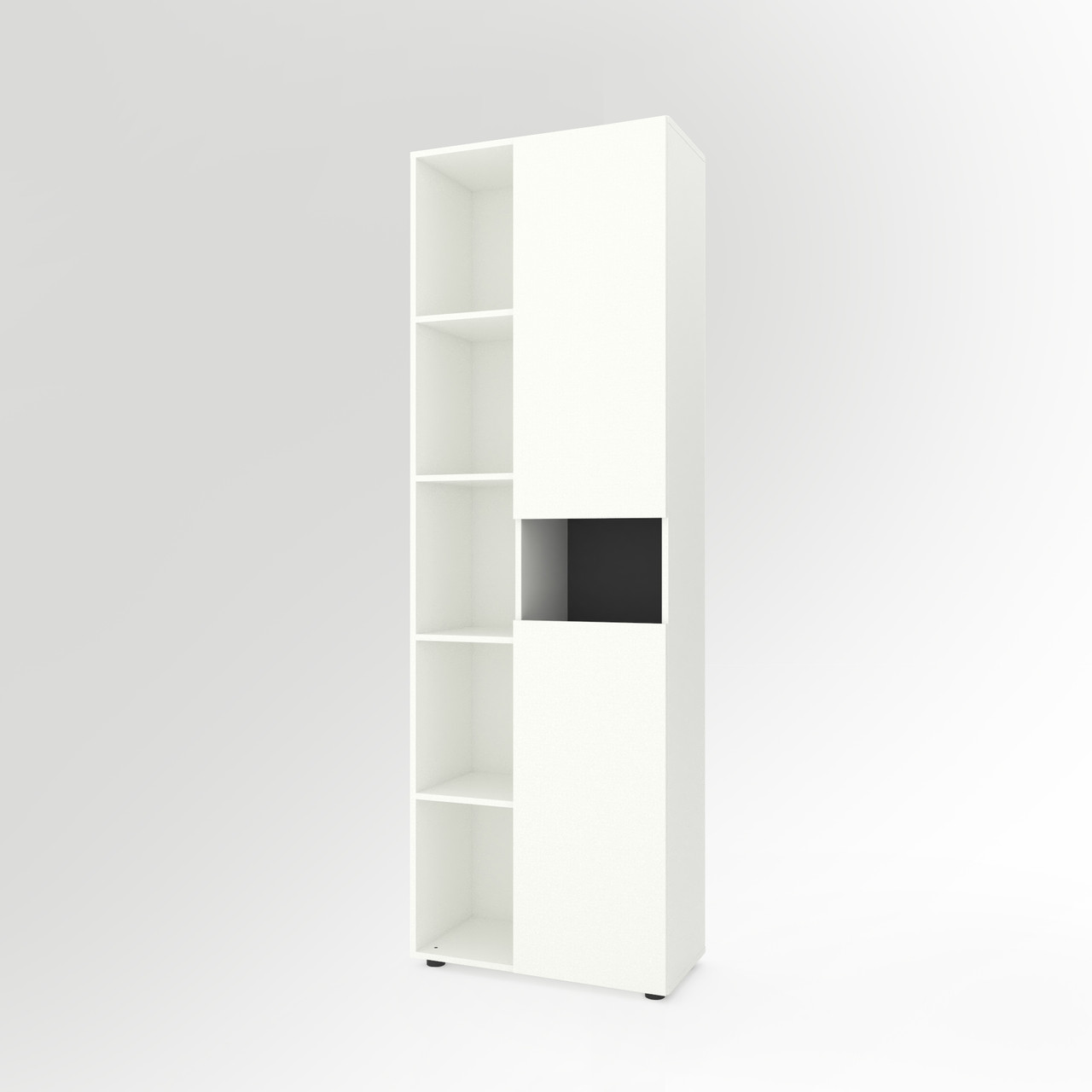 Шафа розпашна Metkas Home 700x350x2130 мм, ЛДСП Білий сніг-Антрацит (MB006LWA)