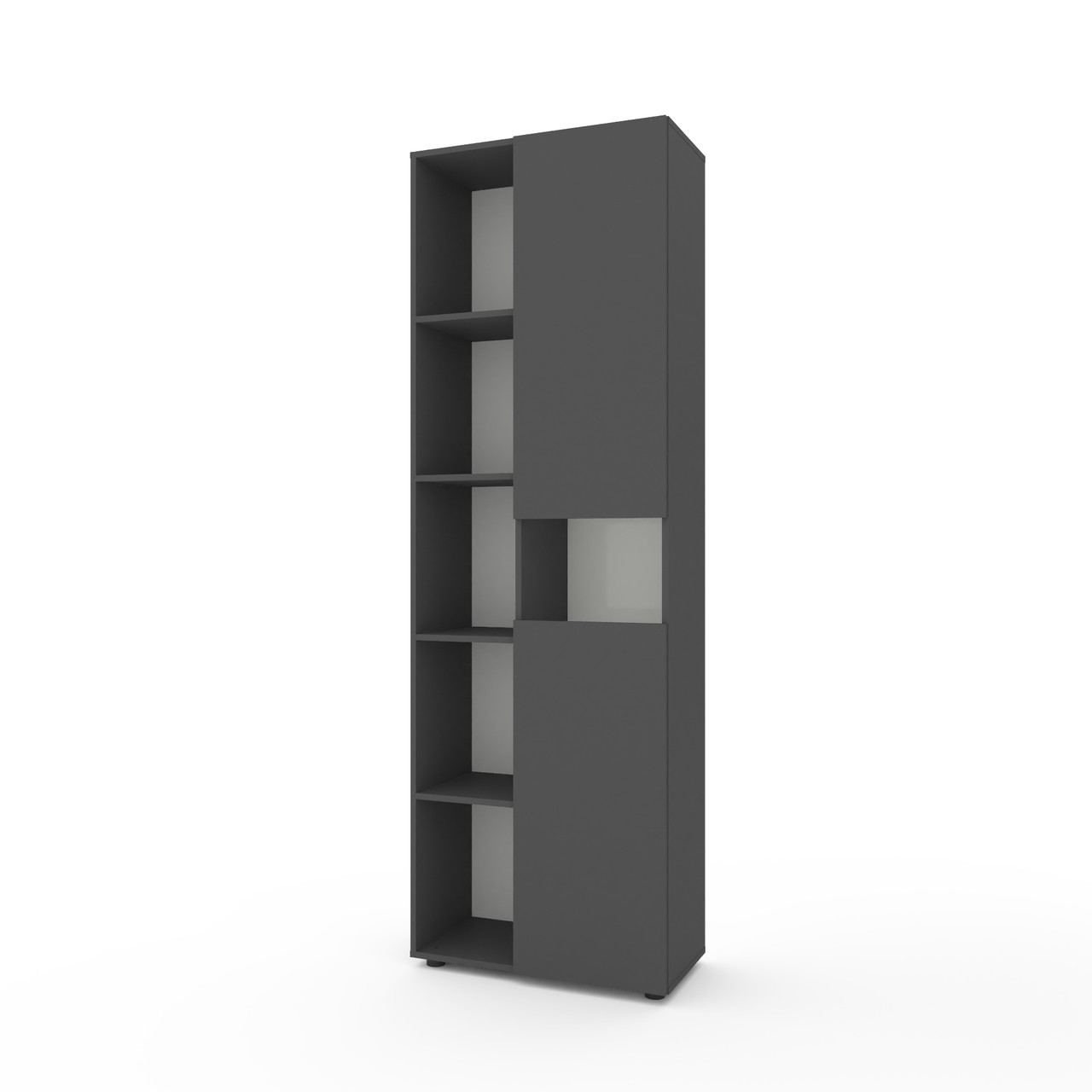 Шафа розпашна Metkas Home 700x350x2130 мм, ЛДСП Антрацит-Білий сніг (МMB006LAW)