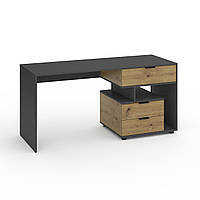 Письмовий стіл Metkas Home А012R, 1600×600×760 мм, ЛДСП, Антрацит-Дуб Артизан (MA012RADA)