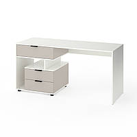Письмовий стіл Metkas Home А012L, 1600×600×760 мм, ЛДСП, Білий сніг-Кашемір MA012LWK)