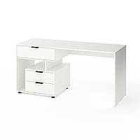 Письмовий стіл Metkas Home А012L, 1600×600×760 мм, ЛДСП, Білий сніг (MA012LW)