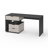 Письмовий стіл Metkas Home А012L, 1600×600×760 мм, ЛДСП, Антрацит-Кашемір (MA012LAK)