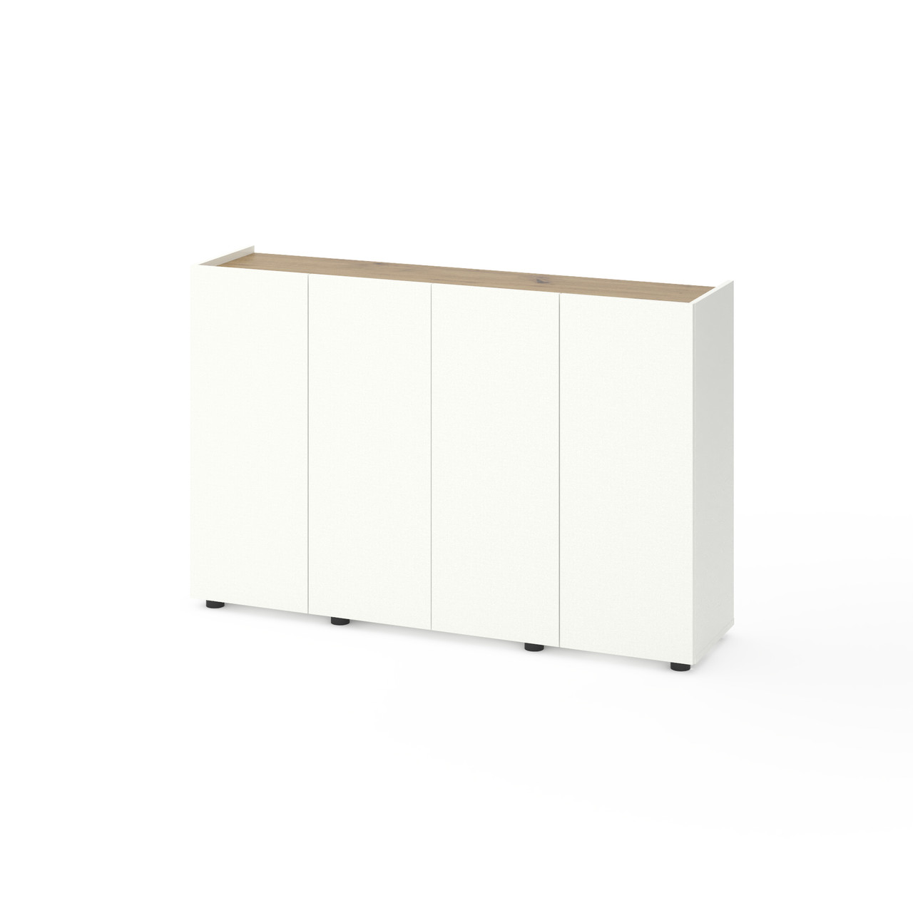 Комод Metkas Home B020 1400x350x920 мм, ЛДСП, Білий сніг-Дуб Артизан (MB020WDA)