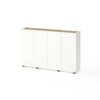 Комод Metkas Home B020 1400x350x920 мм, ЛДСП, Білий сніг-Дуб Артизан (MB020WDA)