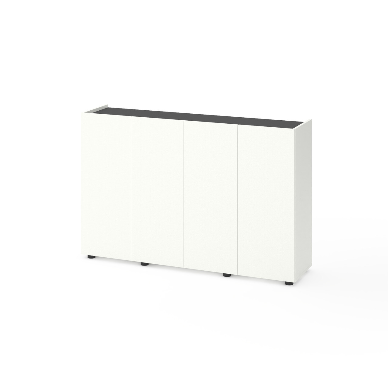 Комод Metkas Home B020 1400x350x920 мм, ЛДСП, Білий сніг-Антрацит (MB020WA)