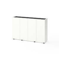 Комод Metkas Home B020 1400x350x920 мм, ЛДСП, Білий сніг-Антрацит (MB020WA)