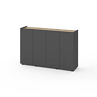 Комод Metkas Home B020 1400x350x920 мм, ЛДСП, Антрацит-Дуб Артизан (MB020ADA)