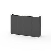 Комод Metkas Home B020 1400x350x920 мм, ЛДСП, Антрацит-Білий сніг (MB020AW)