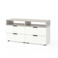 Тумба під телевізор Metkas Home А020, 1200×420×625 мм, ЛДСП Білий сніг-Кашемір (MA020WK)