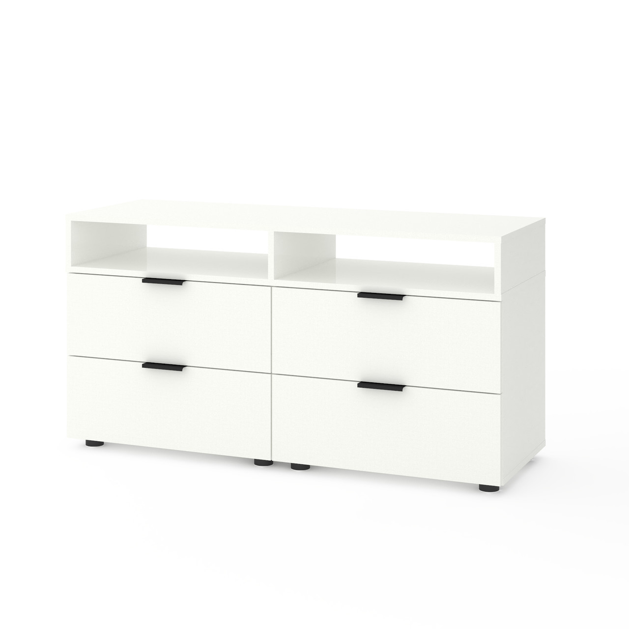 Тумба під телевізор Metkas Home А020, 1200×420×625 мм, ЛДСП Білий сніг (MA020W)