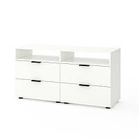 Тумба під телевізор Metkas Home А020, 1200×420×625 мм, ЛДСП Білий сніг (MA020W)