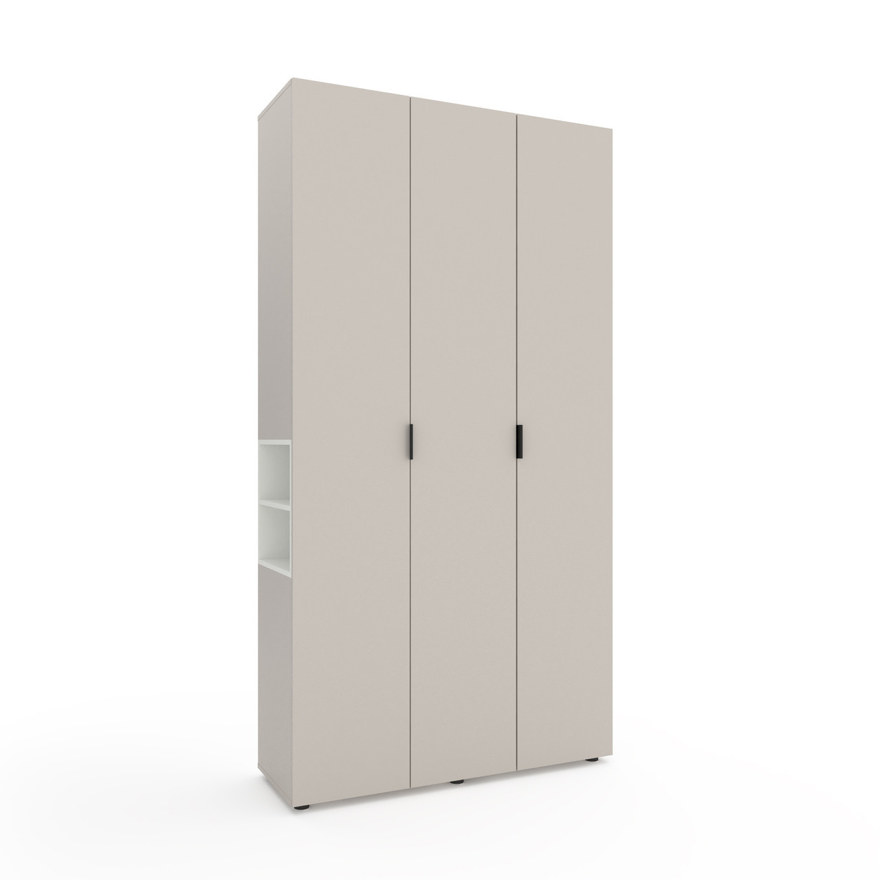 Шафа розпашна для одягу Metkas Home A015R з відкритими полицями 1200х420х2300 ЛДСП Кашемір-Білий сніг (MA015RKW)