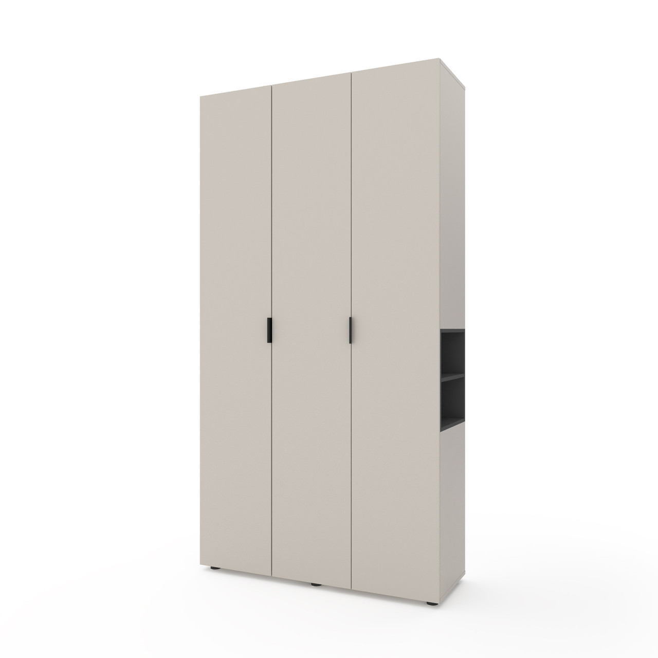 Шафа розпашна для одягу Metkas Home A015R з відкритими полицями 1200х420х2300 ЛДСП Кашемір-Антрацит (MA015RKA)