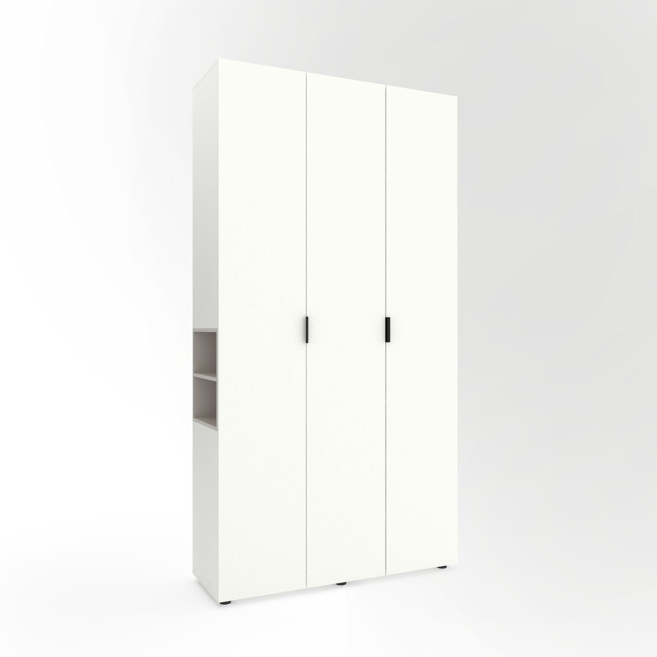 Шафа розпашна для одягу Metkas Home A015L з відкритими полицями 1200х420х2300 ЛДСП Білий сніг-Кашемір (MA015LWK)