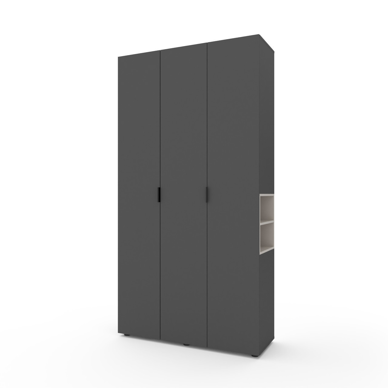 Шафа розпашна для одягу Metkas Home A015R з відкритими полицями 1200х420х2300 ЛДСП Антрацит-Кашемір (MA015RAK)