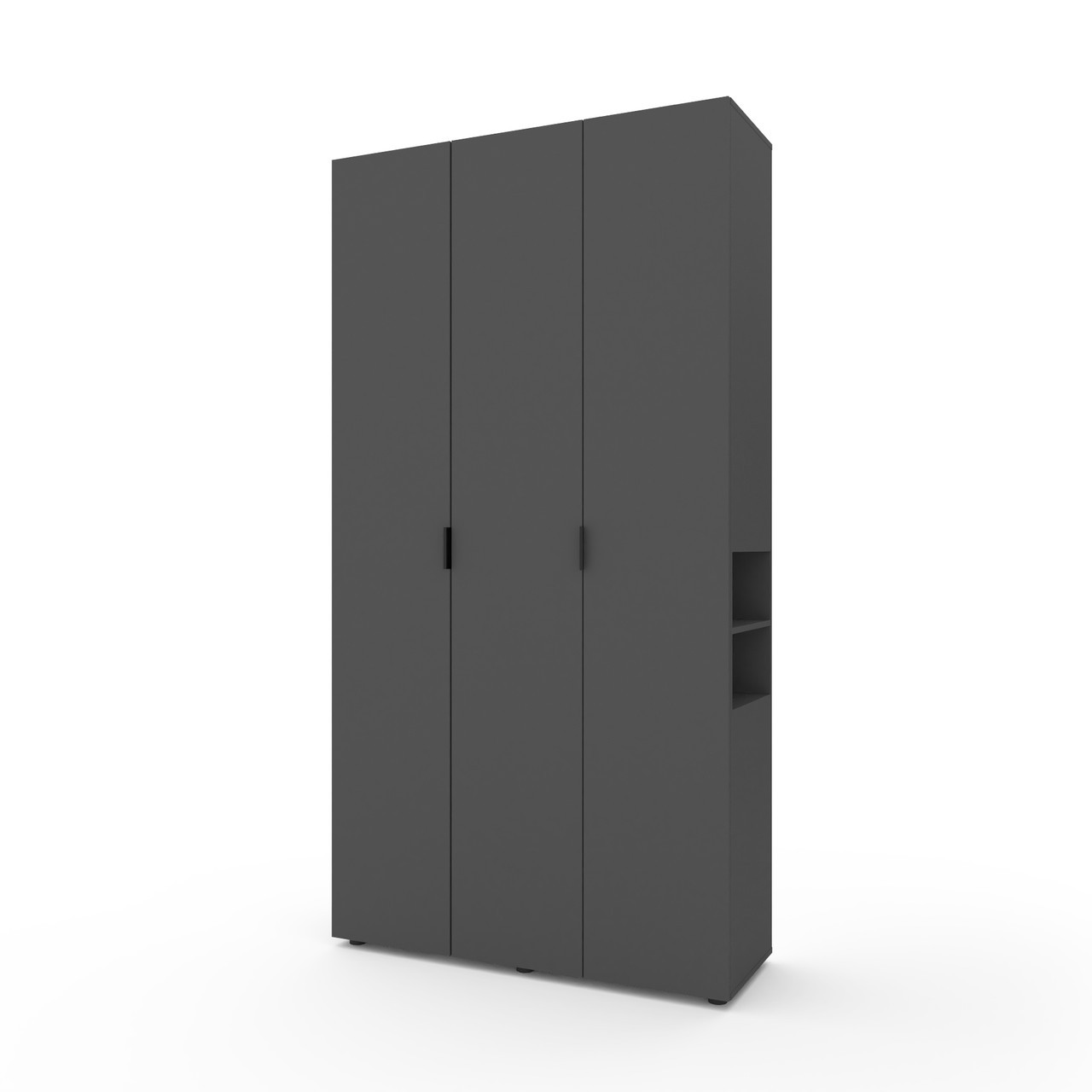 Шафа розпашна для одягу Metkas Home A015R з відкритими полицями 1200х420х2300 ЛДСП Антрацит (MA015RA)