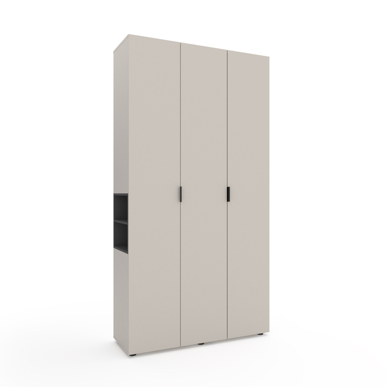 Шафа розпашна для одягу Metkas Home A015L з відкритими полицями 1200х420х2300 ЛДСП Кашемір-Антрацит (MA015LKA)