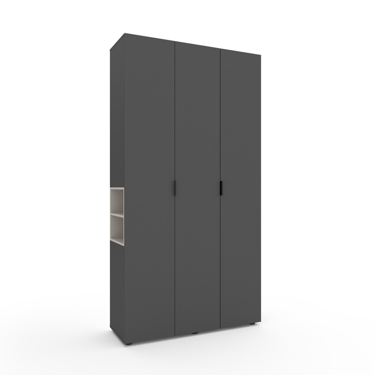 Шафа розпашна для одягу Metkas Home A015L з відкритими полицями 1200х420х2300 ЛДСП Антрацит-Кашемір (MA015LAK)