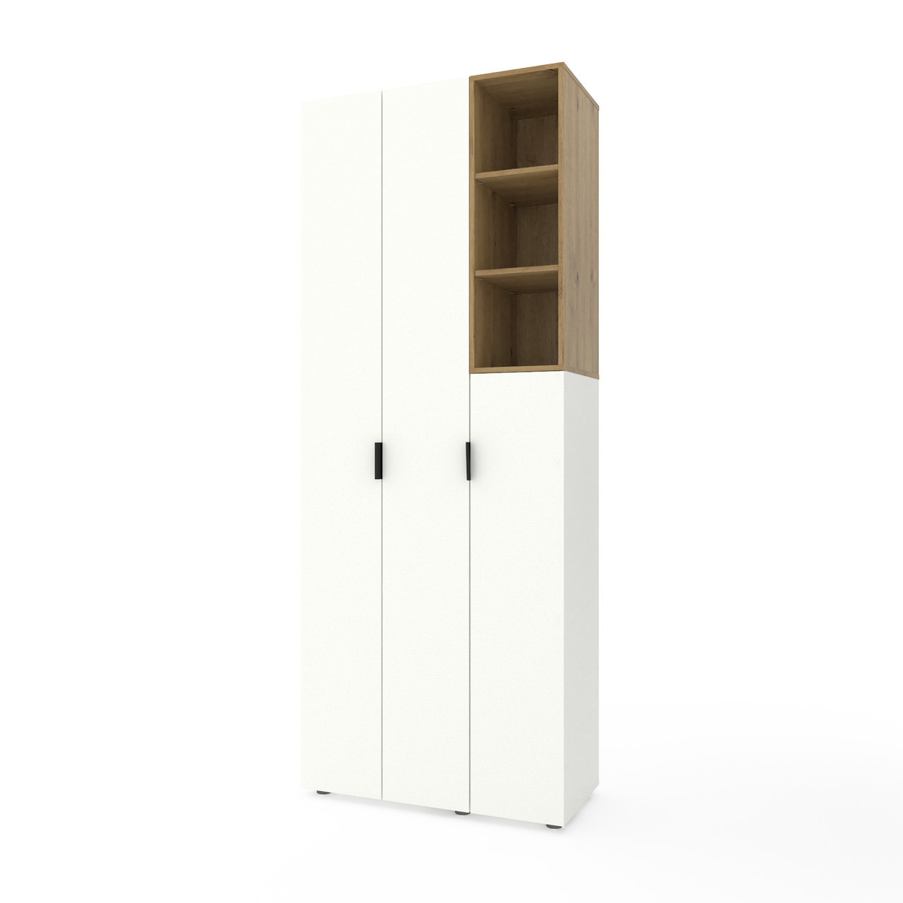 Шафа розпашна для одягу Metkas Home A003R 900х420х2300 ЛДСП Білий сніг-Дуб Артизан (MA003RWDA)