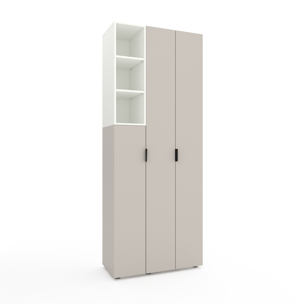 Шафа розпашна для одягу Metkas Home A003L 900х420х2300 ЛДСП Кашемір-Білий сніг (MA003LKW)