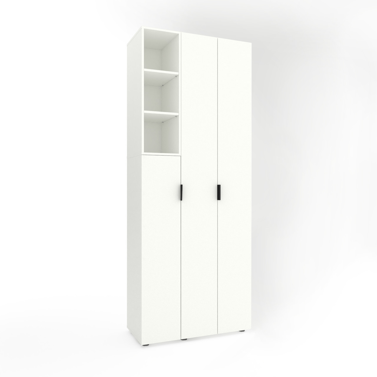 Шафа розпашна для одягу Metkas Home A003L 900х420х2300 ЛДСП Білий сніг (MA003LW)