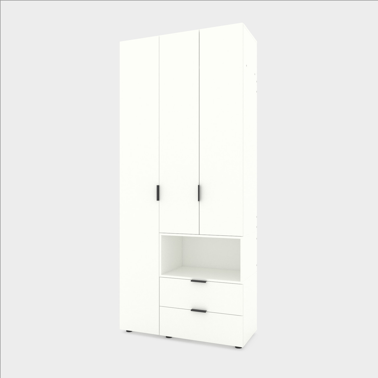 Шафа розпашна для одягу Metkas Home A002R 1000х420х2300 ЛДСП Білий сніг (MA002RW)