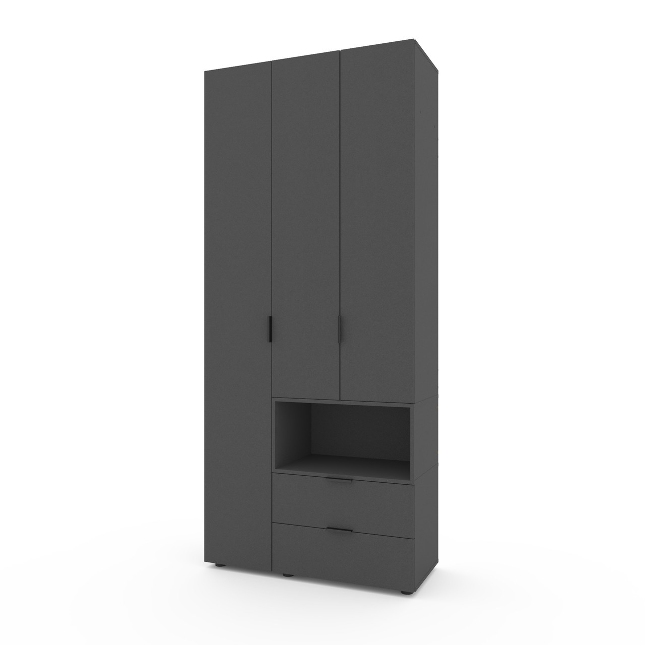 Шафа розпашна для одягу Metkas Home A002R 1000х420х2300 ЛДСП Антрацит (MA002RA)