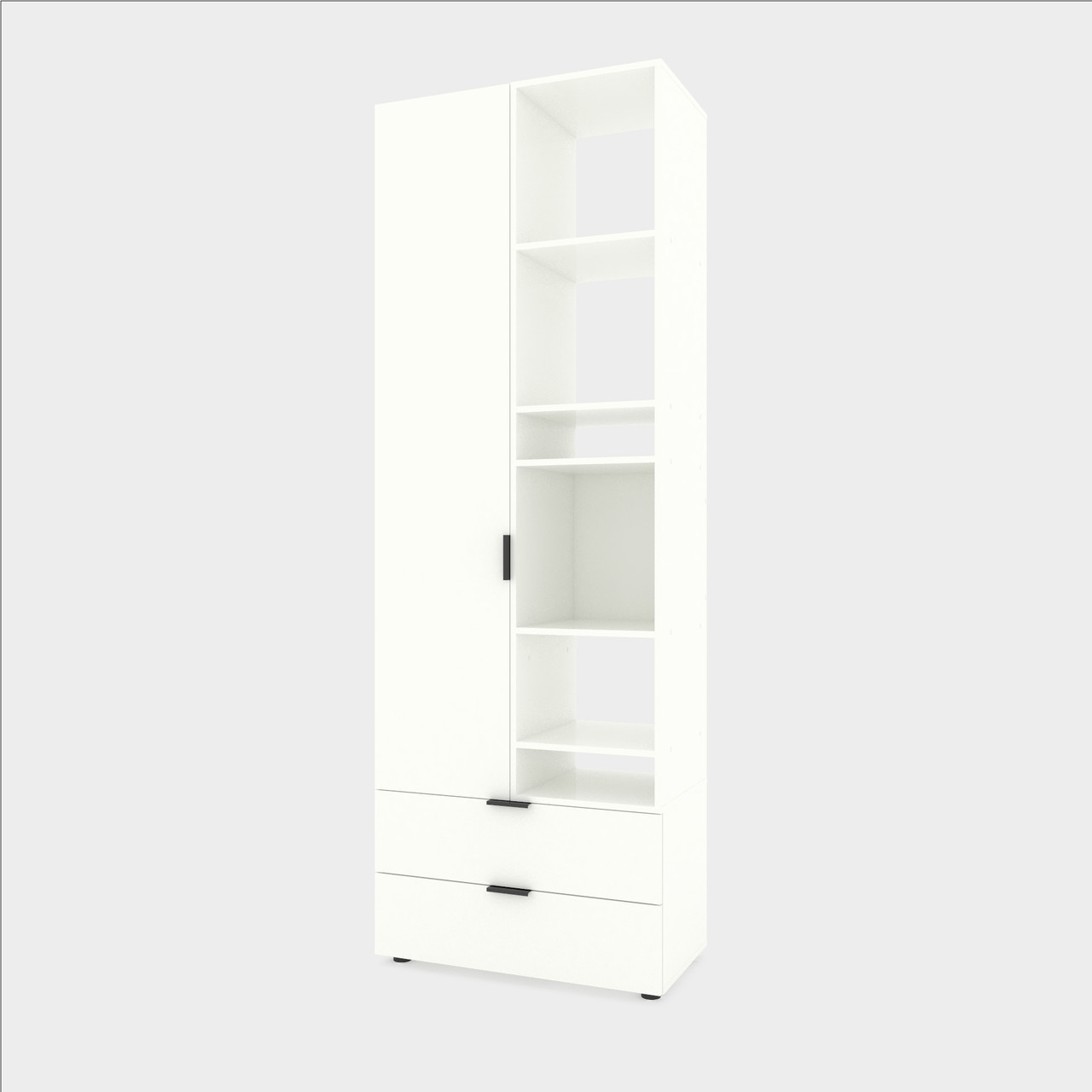 Шафа розпашна для одягу Metkas Home A001R 800х420х2300 ЛДСП Білий сніг (MA001RW)