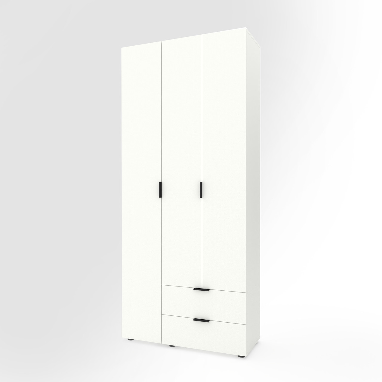 Шафа розпашна для одягу Metkas Home A013R 1000х420х2300 ЛДСП Білий сніг (MA013RW)