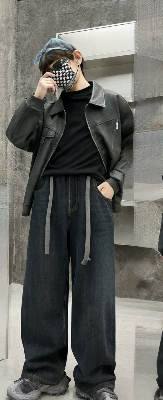 Джинси LNYB баггі теплі на флісі для хлопчика 9-14 років скейтерські широкі,Темно-синій 164, фото 1