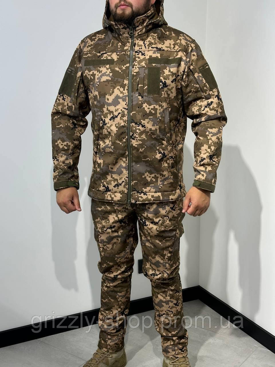 Тактичний костюм Піксель Soft Shell, армійська форма з флісом, розміри 44 60 - фото 1 - id-p2772473770