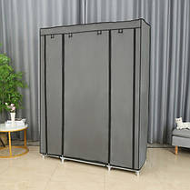 Шафа з тканини для взуття Bonro B13 сірого кольору, фото 4