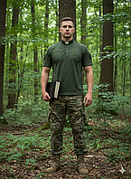 Поло для  священників колір хакі з коротким рукавом