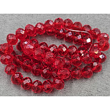 Кришталеві намистини 10*8,5мм  світло-червоний прозорий