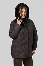 Стильна зимова куртка з хутром Марина р-ри 50-60, фото 5