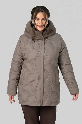 Стильна зимова куртка з хутром Марина р-ри 50-60, фото 1