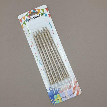 Набір свічок Шампань з блискітками - 6 шт