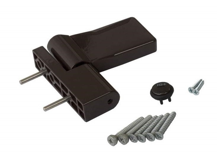 Петля універсальна IQ+ для важких пластикових дверей до 160 кг RAL 8019 коричнева