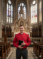 Римо-католицька сорочка червона з довгим рукавом